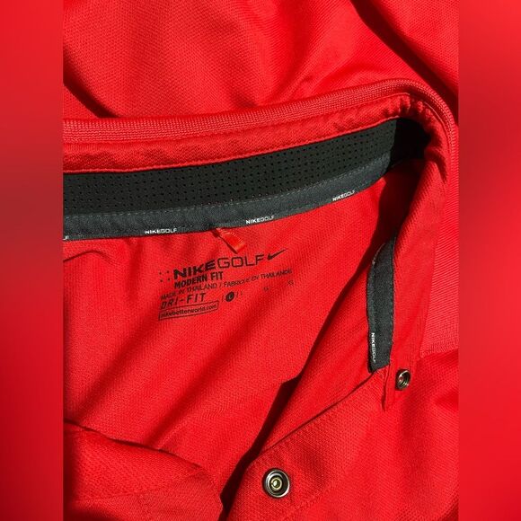 nike Golf Dri fit polo Red Performance Casual Medium Thickness Mens L - Picture 4 of 5